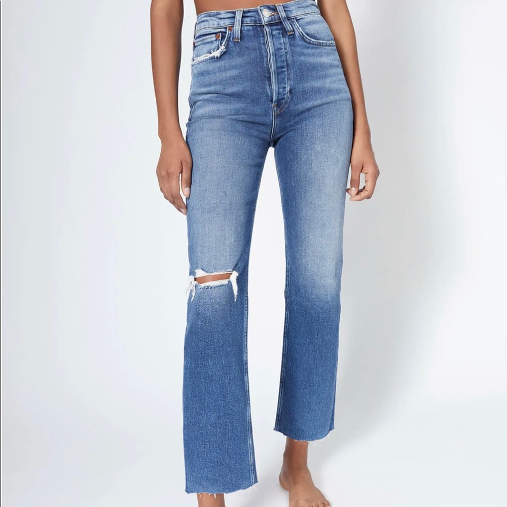 Redone Denim - Comfort Stretch Ultra High Rise Stove Pipe